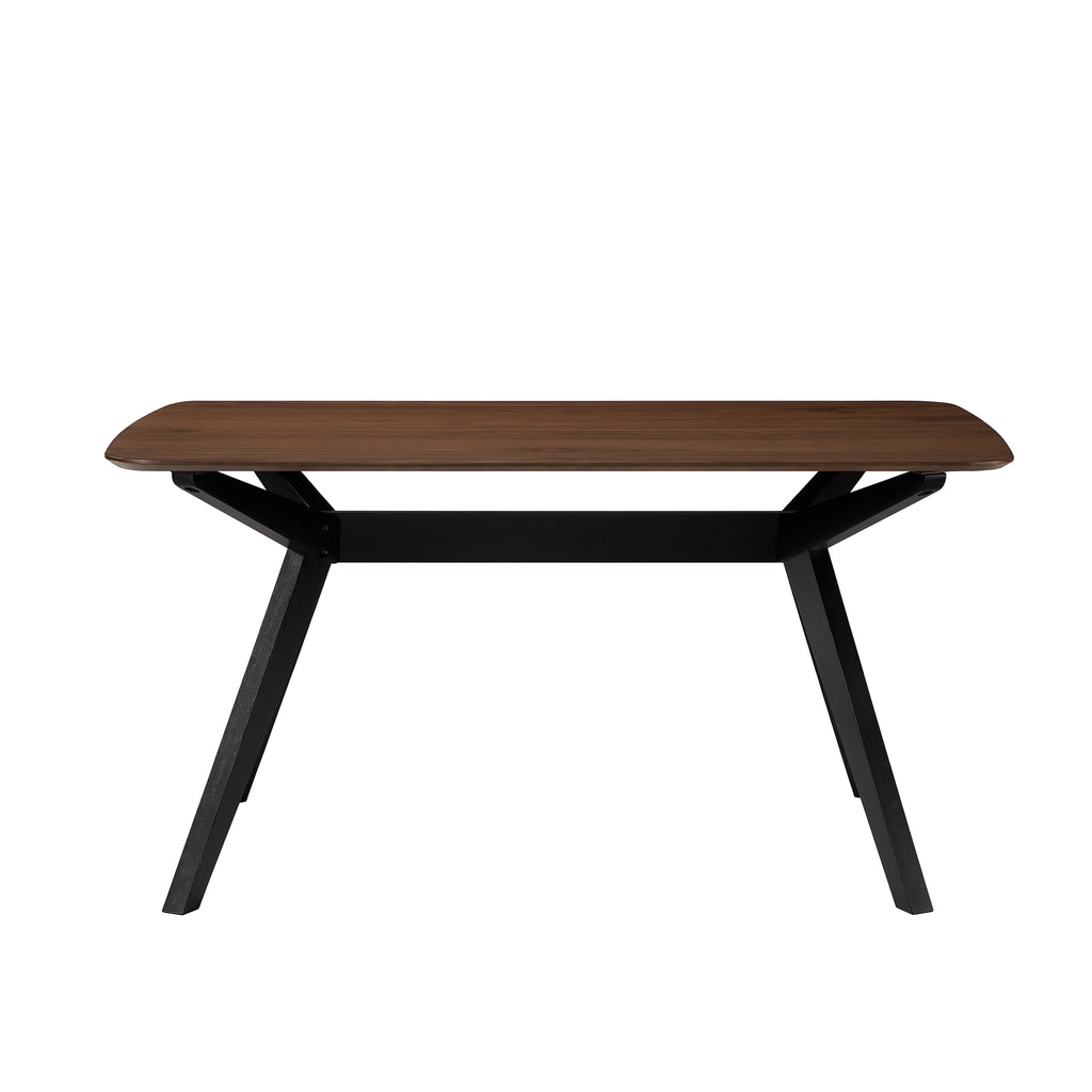 7-Pieces Upholstered Dining Set With Rubberwood Frame, Grey + Walnut + Black