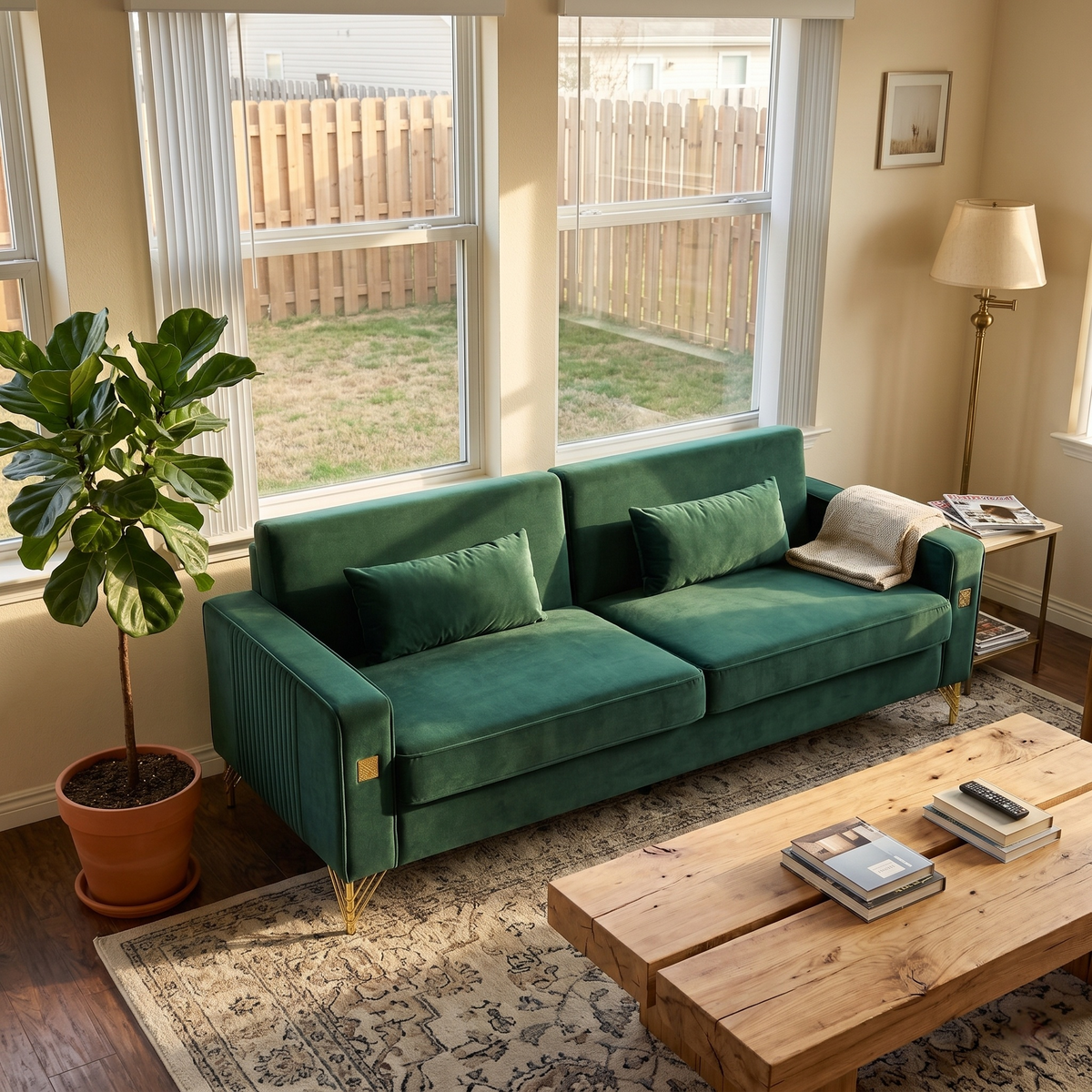 FX-P18-RG2 Luxury Emerald Sofa