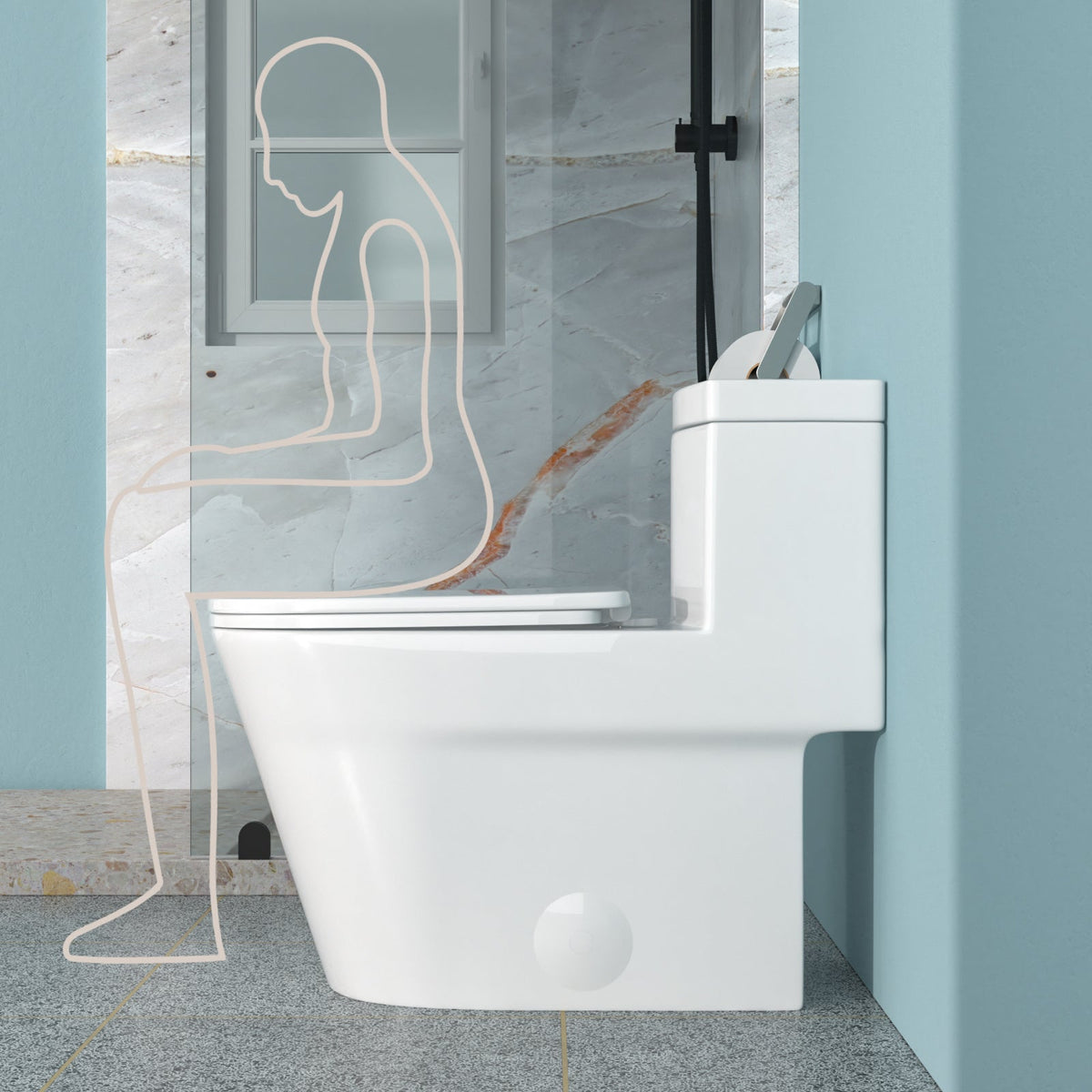 Ceramic One Piece Toilet for Bathroom