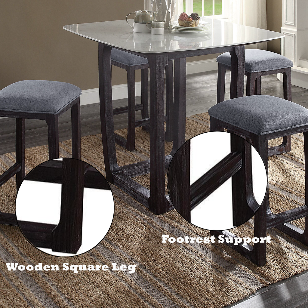 Razo Fabric & Weathered Counter Height Stool