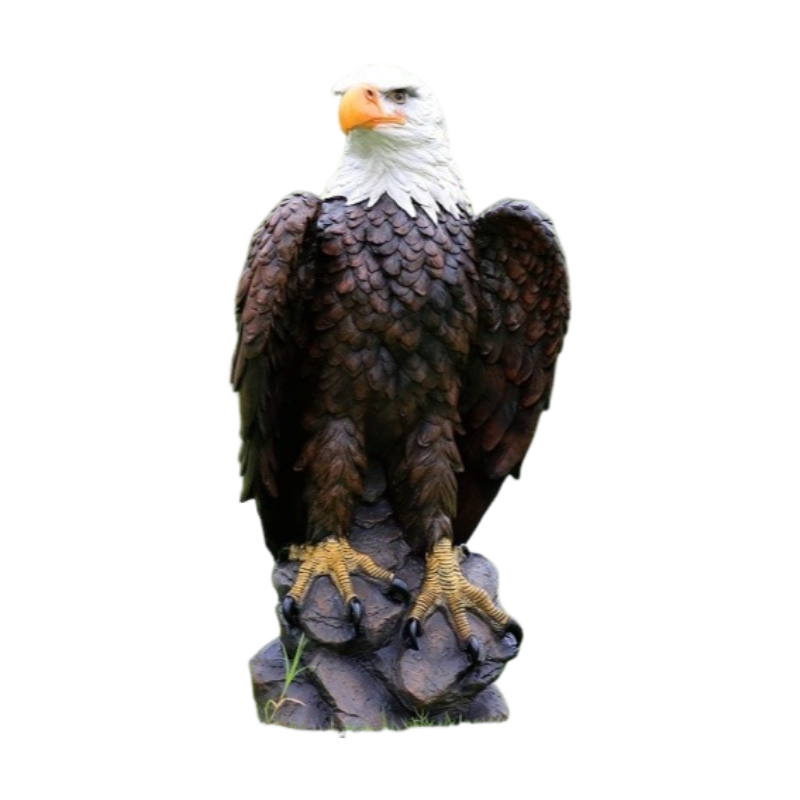 Large Standing Bald Eagle Garden Statue