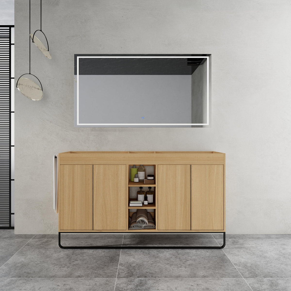 60" Freestanding Bathroom Vanity Cabinet