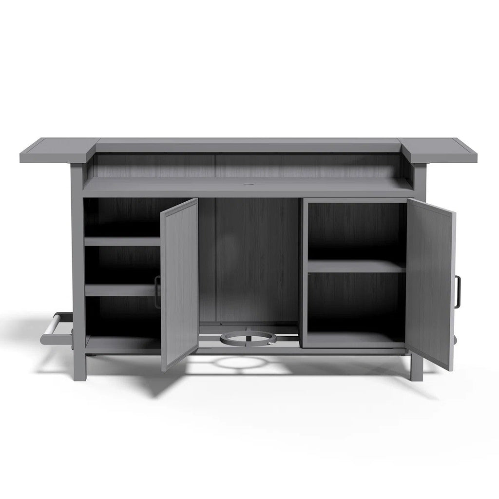 Outdoor Aluminum Grill Cart Resin Bar Cart