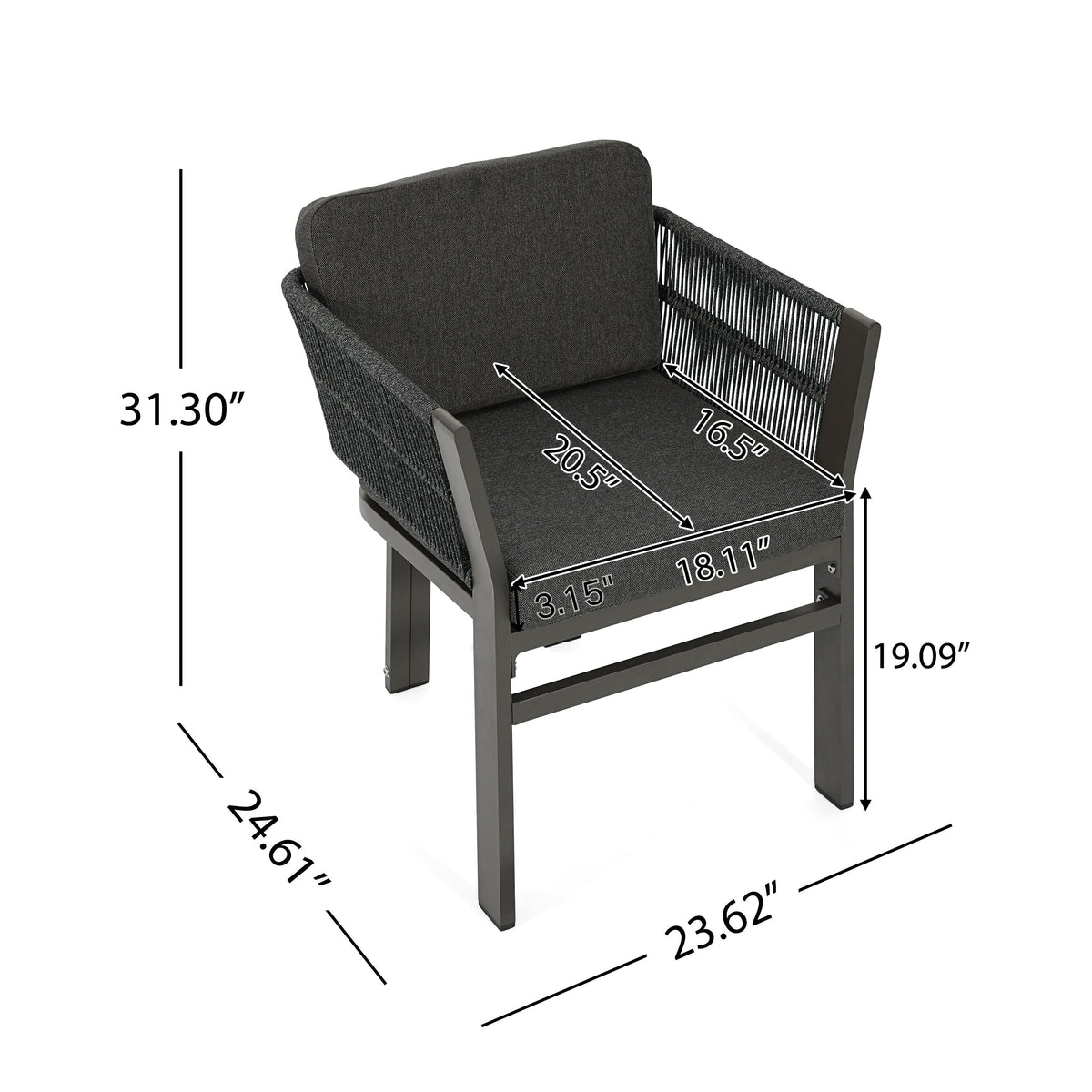 7-Piece Outdoor Dining Set, Acacia Wood Table & 6 Chairs