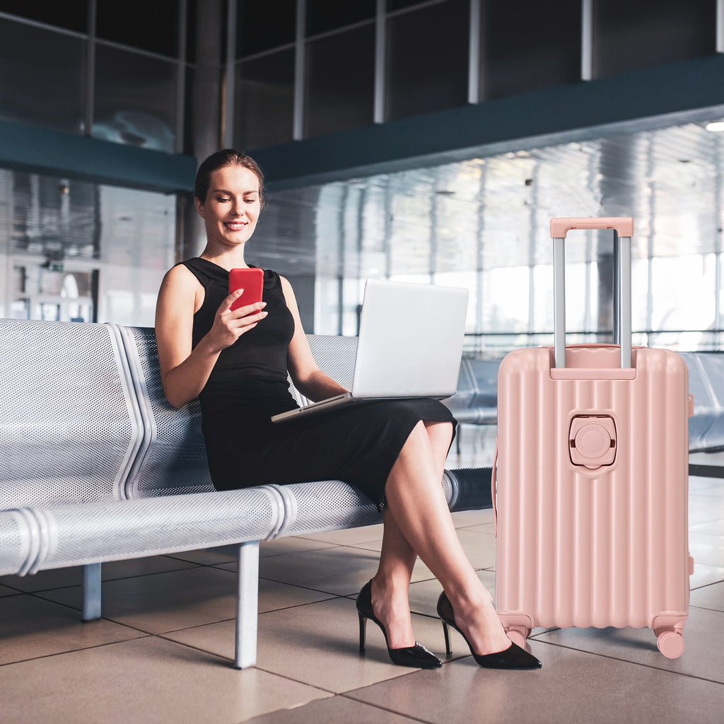20"/24"/28" 3-Piece Spinner Wheel Luggage Set - Pink