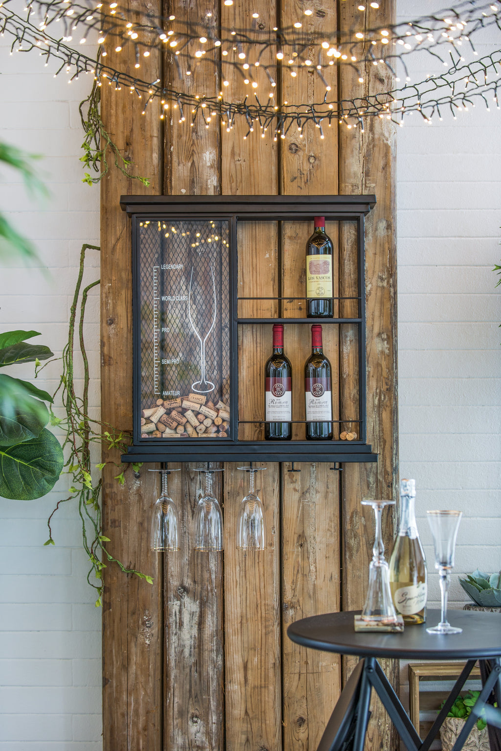 Stylish Black Wine Shelf