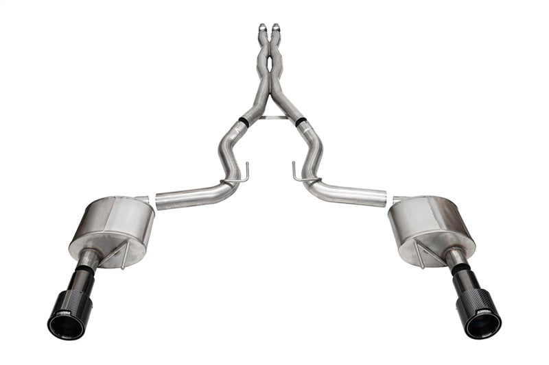 CORSA Performance Corsa 2024 Ford Mustang GT 5.0L V8 Xtreme 4.5 Cat-Back Duel Rear w/ 4.5 In Carbon Fiber Tips 21251CFBLK