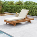 Lounge Chaise Set - Acacia Solid Wood with Lounge Cushion