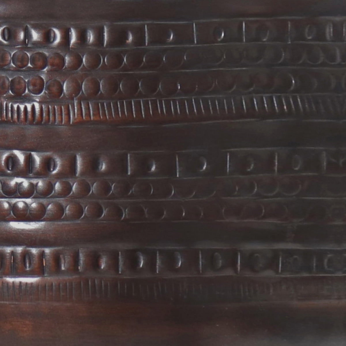 Johnsen 15 Inch Wide Tribal Pattern Metal Accent Table