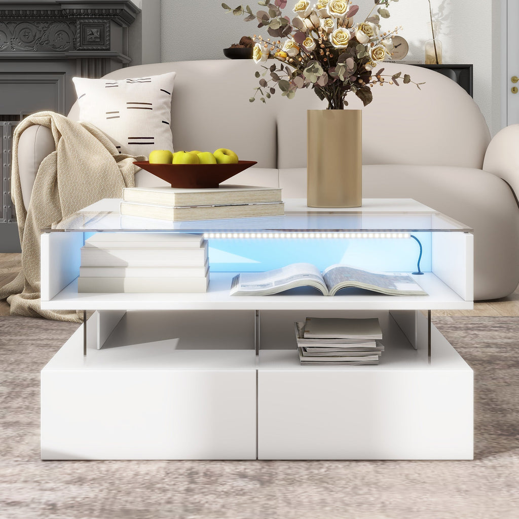 Vibe Haus Lift-Top Coffee Table with 2 Drawers