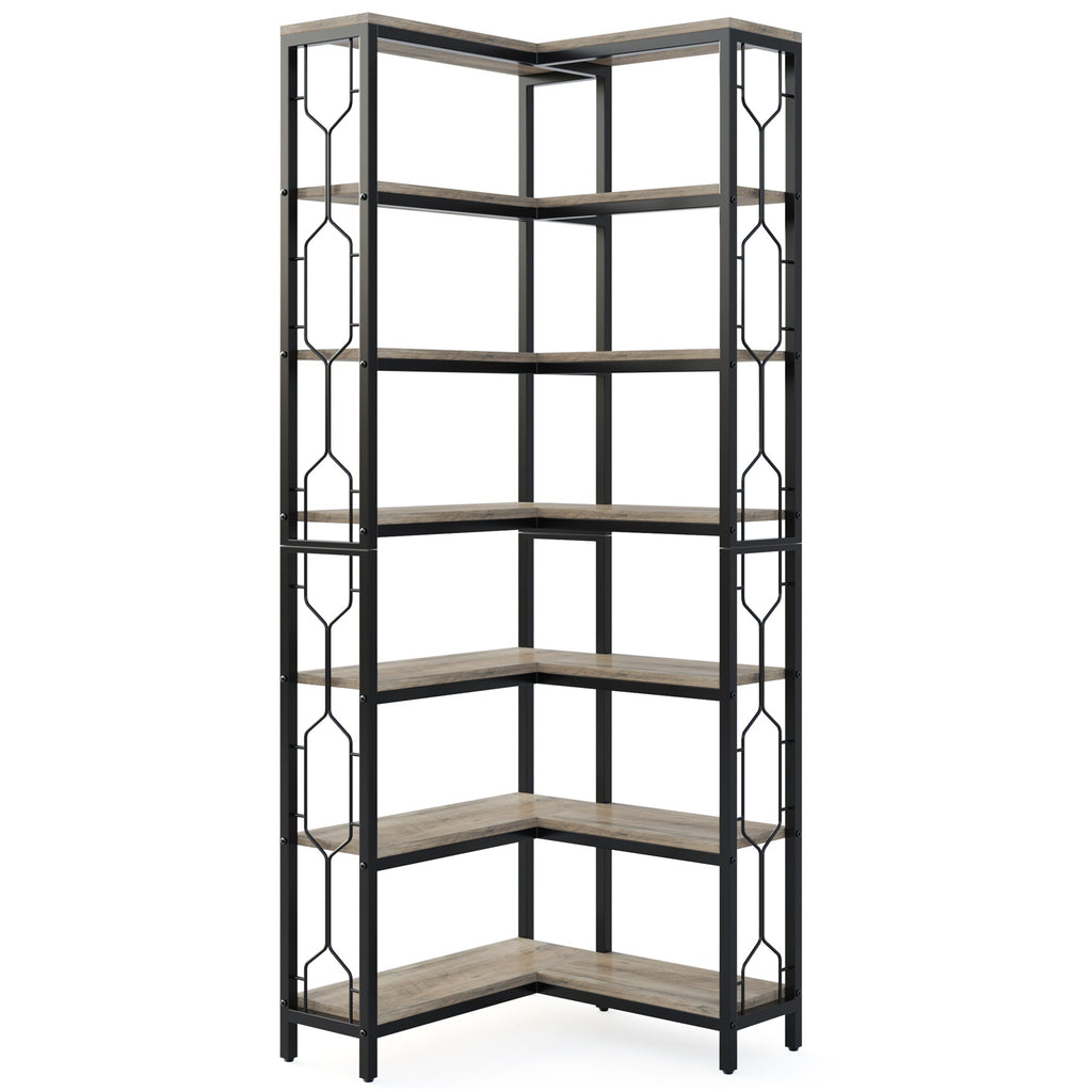 78.74" Tall 7-Tier Industrial Bookshelf
