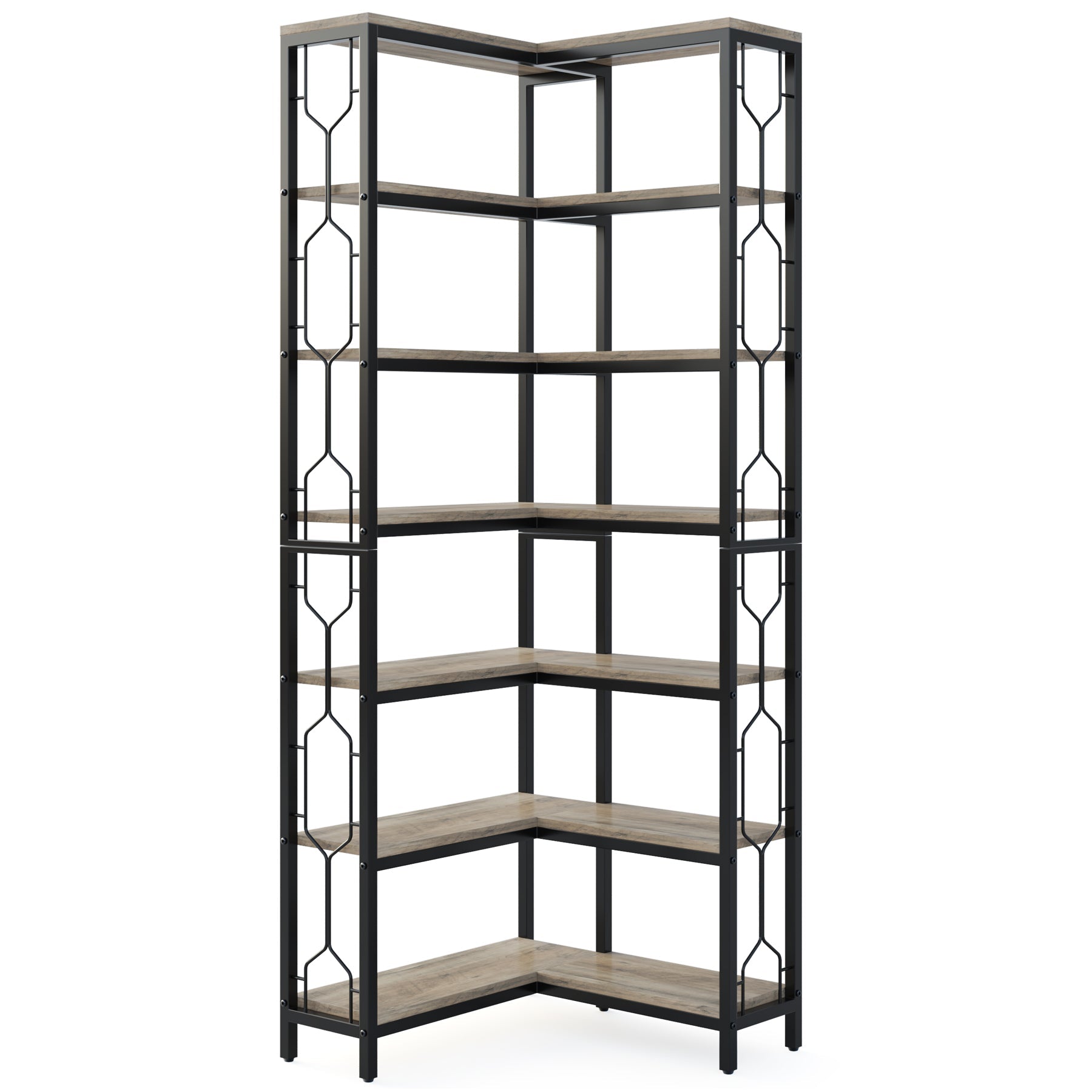 78.74" Tall 7-Tier Industrial Bookshelf