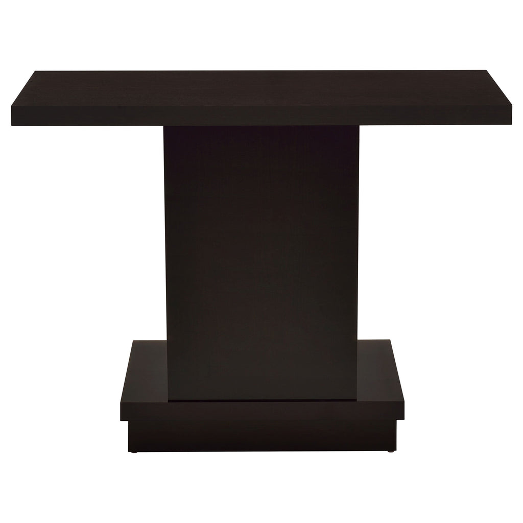 Fiona Cappuccino Engineered Wood Pedestal Console Table