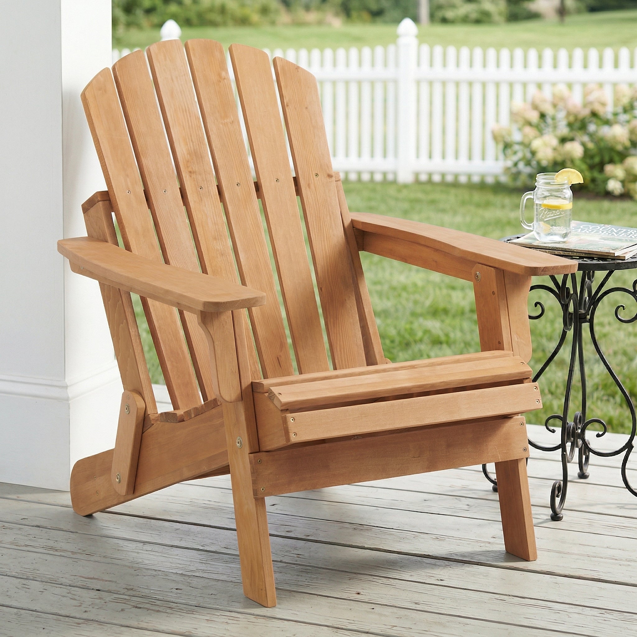 Oversize Wooden Outdoor Folding Adirondack Chair