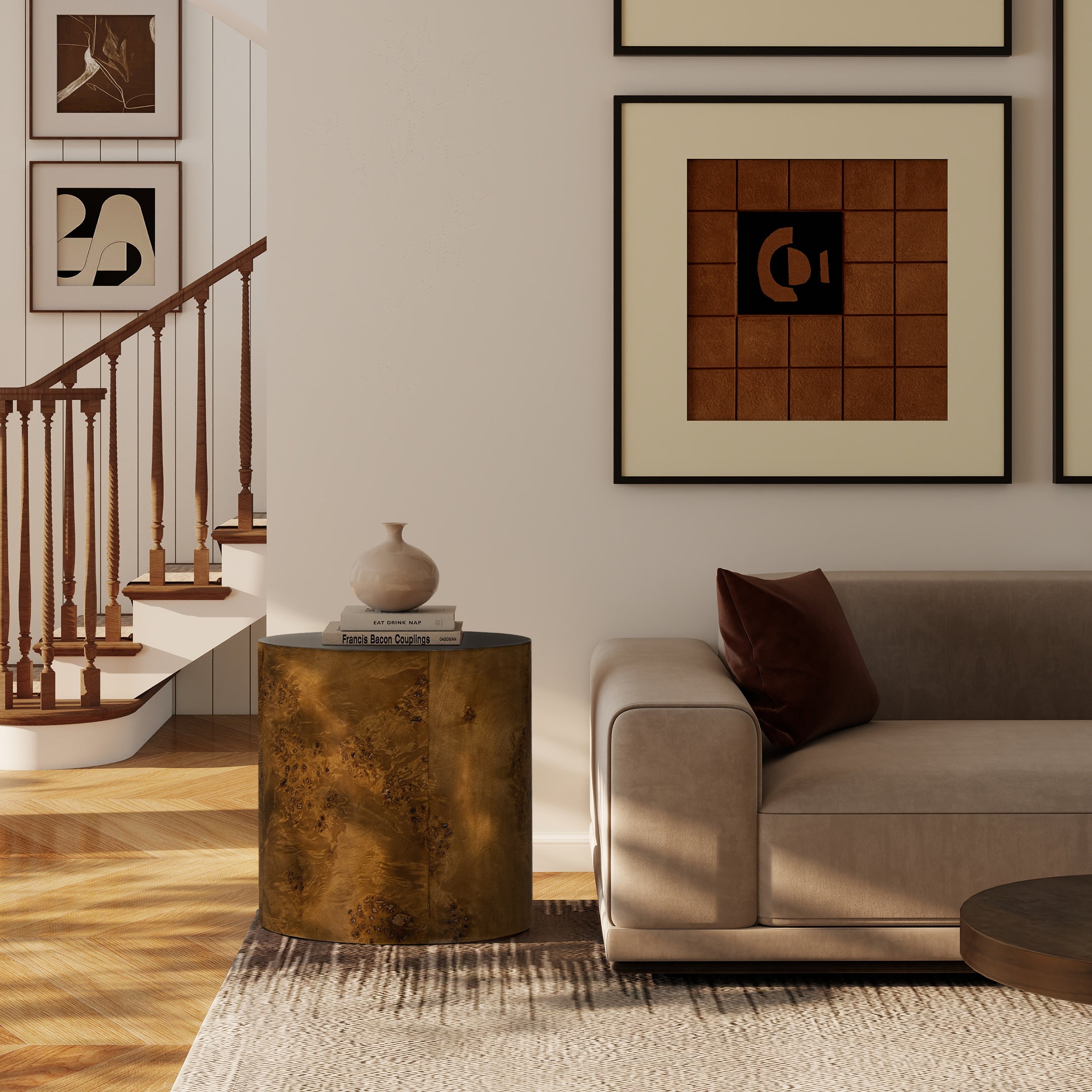 Nebula 20" Accent Oval Pillar Side Table