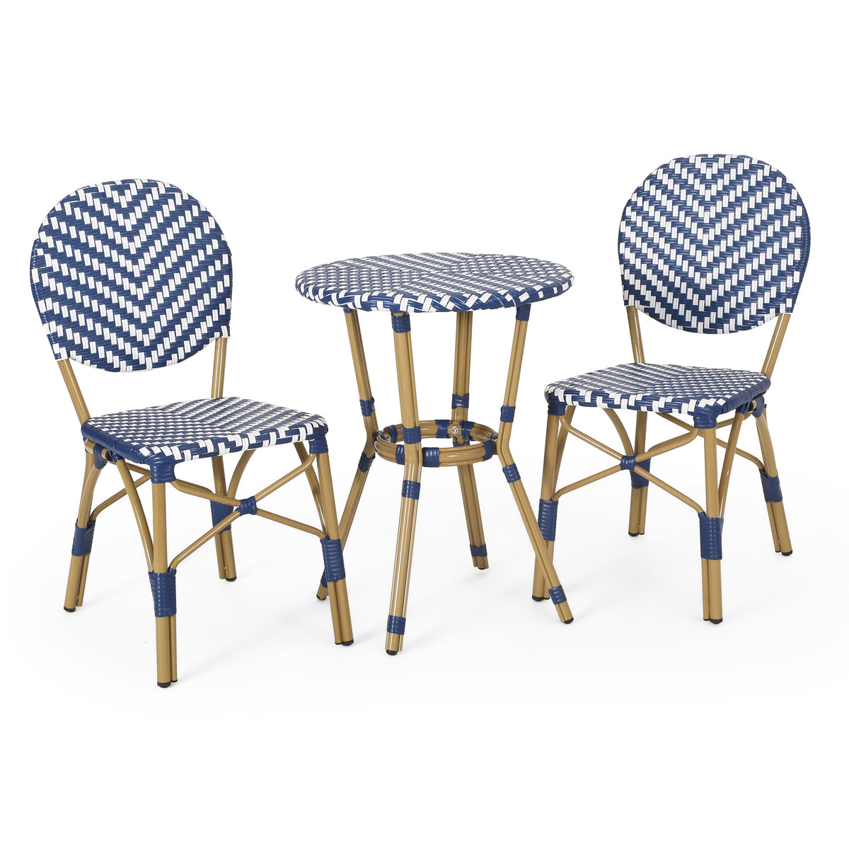 Outdoor Aluminum 3 Piece French Bistro Set