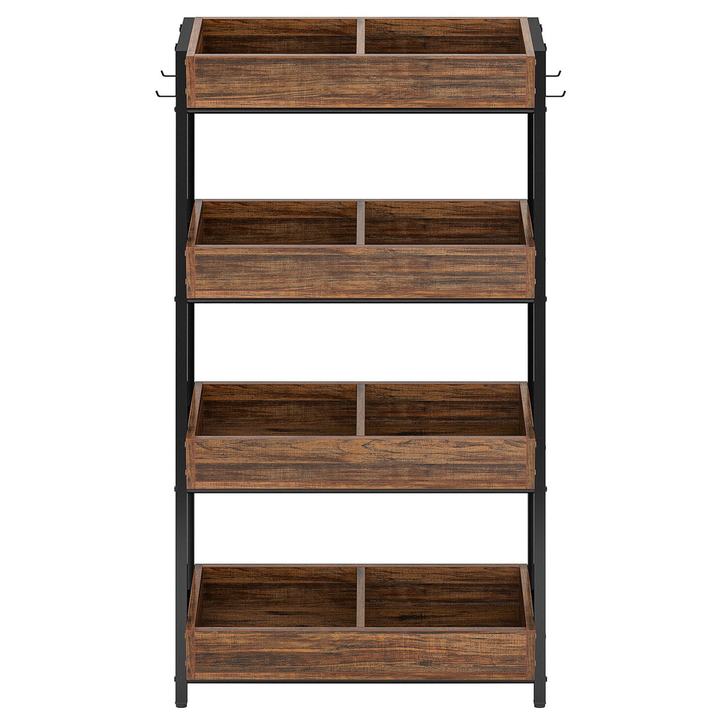 30 Inches 4-Tier Retail Display Rack with Hooks