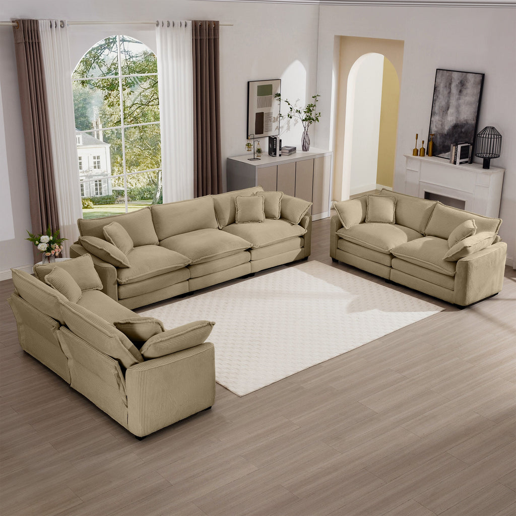 Modern Fabric Living Room Sofa 2-Piece Set