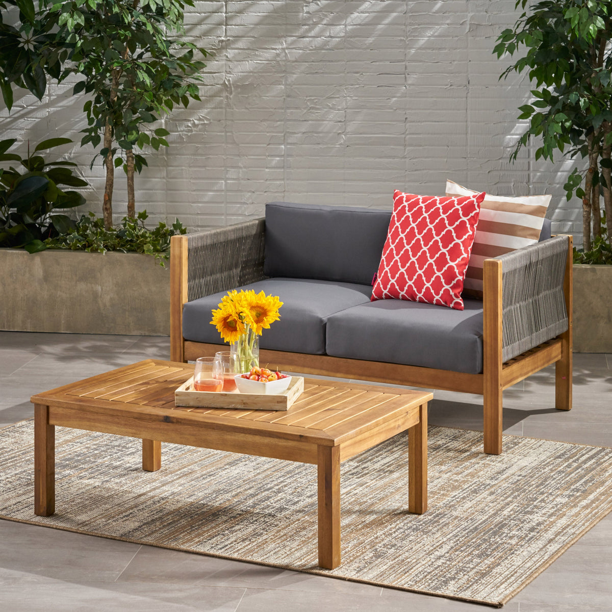 Patio Loveseat and Coffee Table Set