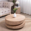 Modern Round Wood Coffee Table – 31.3"