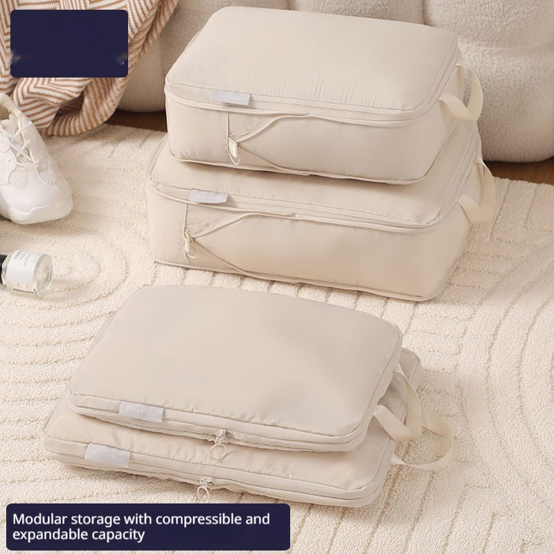 Compressible Travel Storage Bags Set - 6-Piece Luggage Organizers For Compartmentalized Packing Cubes