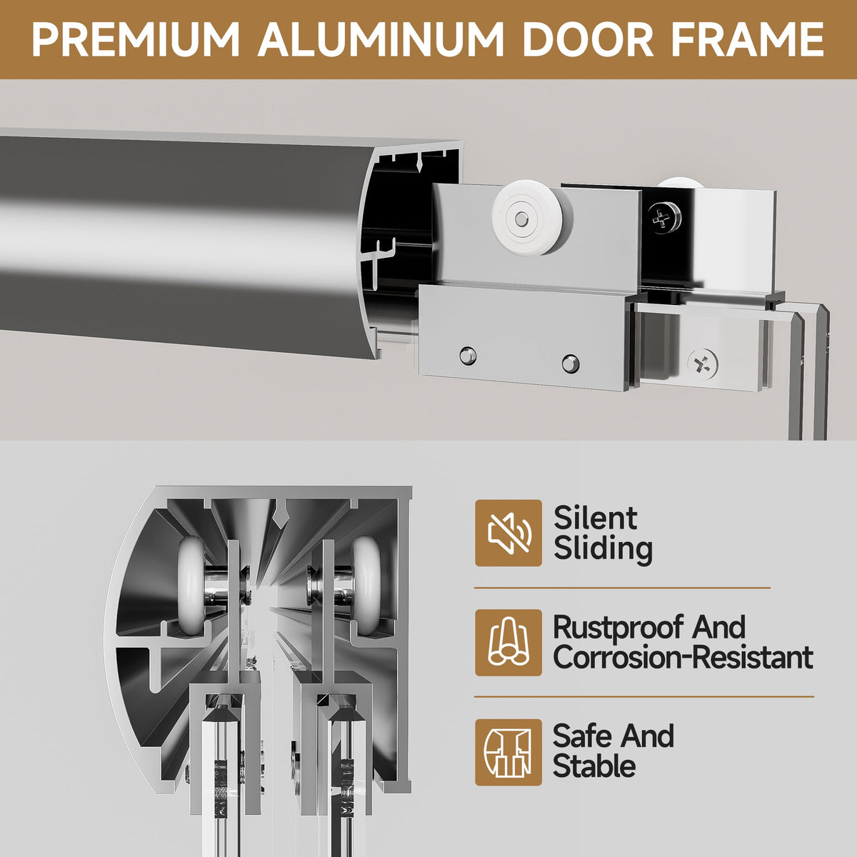56"-60" W x 57" H Aluminum Frame Double Sliding Shower Door