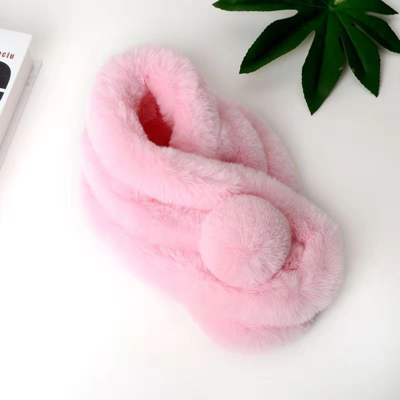 Rex Rabbit Fur Scarf For Women, Winter, Korean Style, Versatile, Thick And Warm