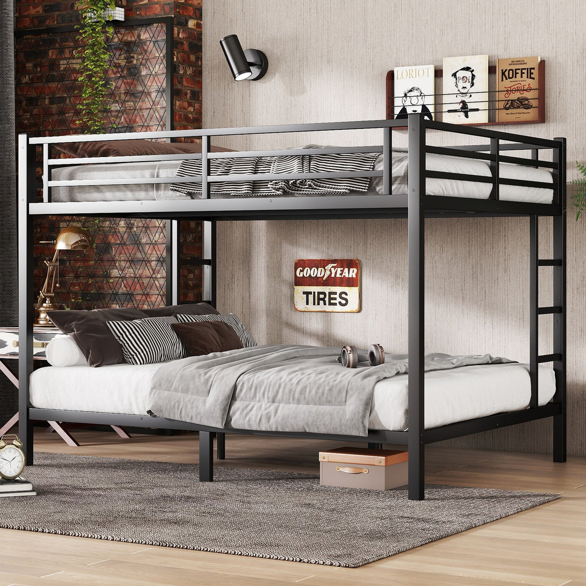 Metal Queen Over Queen Bunk Bed