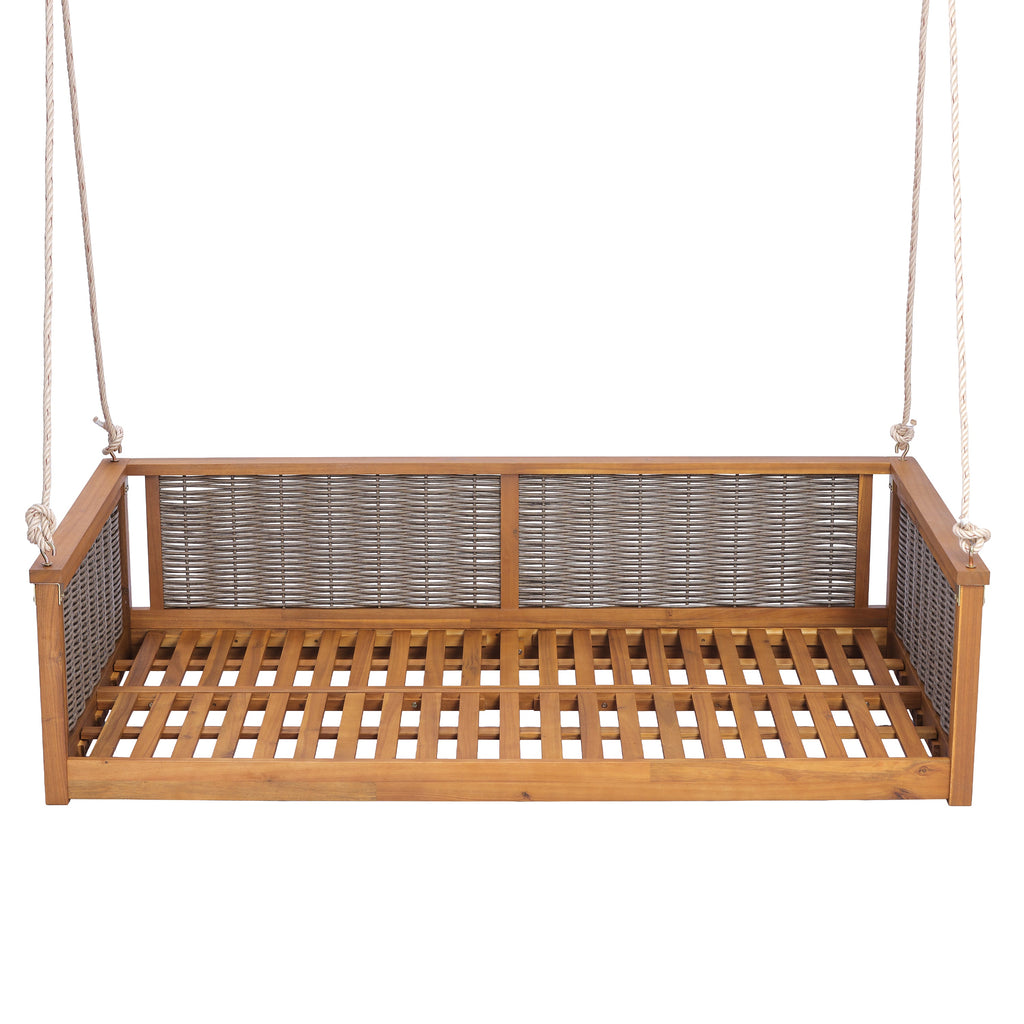 TOPMAX Outdoor Classic Solid Wood Twin Size Swing Bed