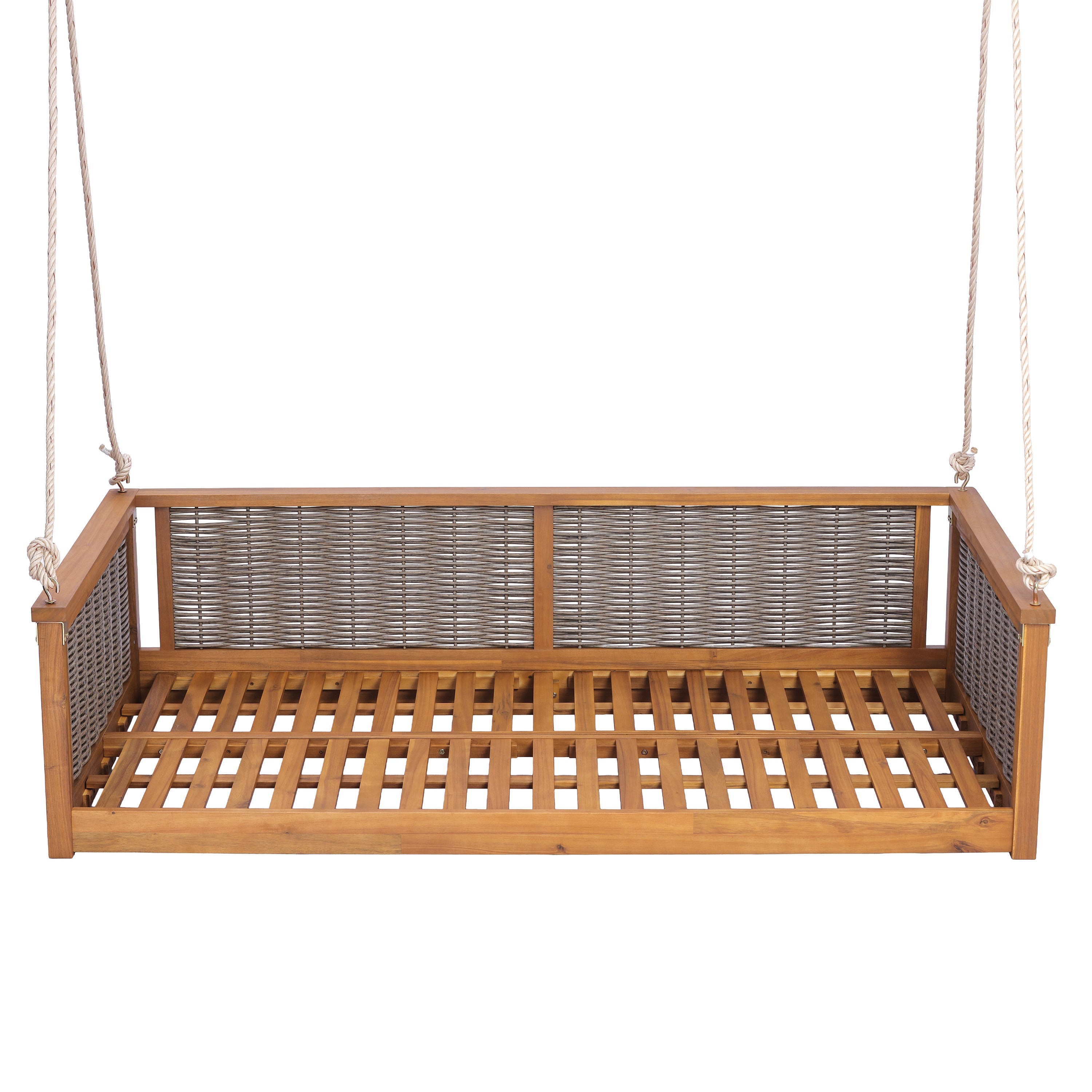 TOPMAX Outdoor Classic Solid Wood Twin Size Swing Bed