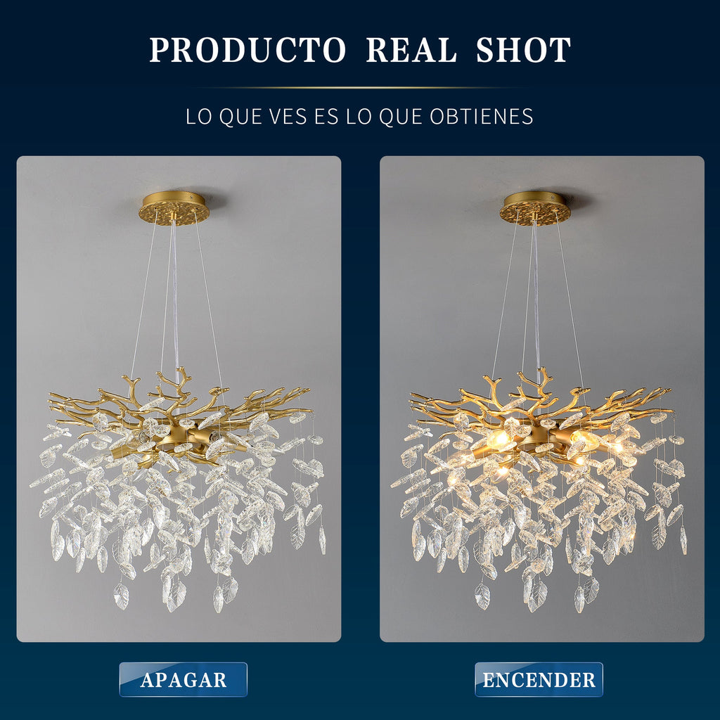 6-Light Chandelier Crystal Ceiling Lamp