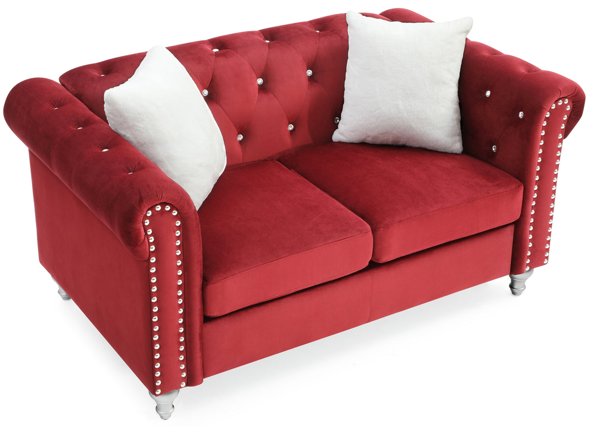 Stylish Burgundy Loveseat