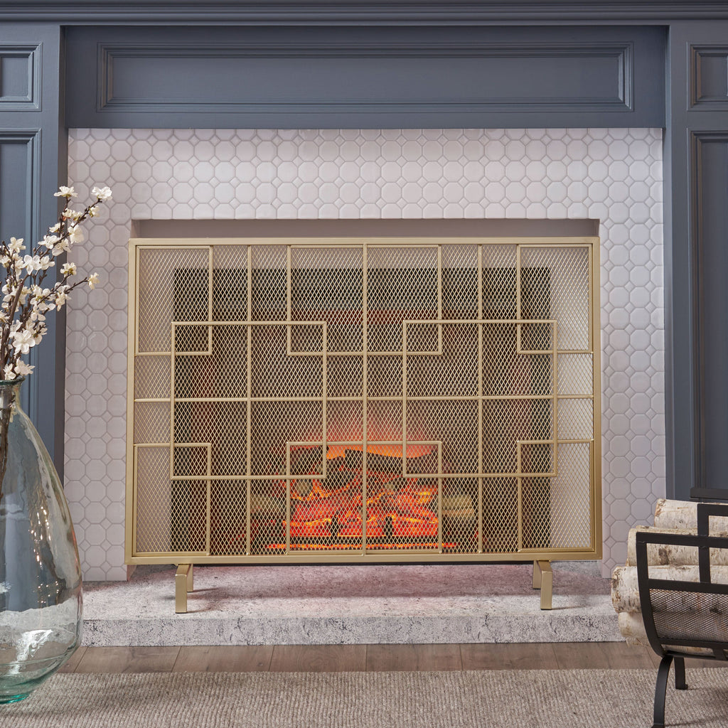 Dorothy Modern Iron Fire Screen