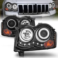 Anzo 2008-2010 Jeep Grand Cherokee Projector Headlights w/ Halo Black CCFL