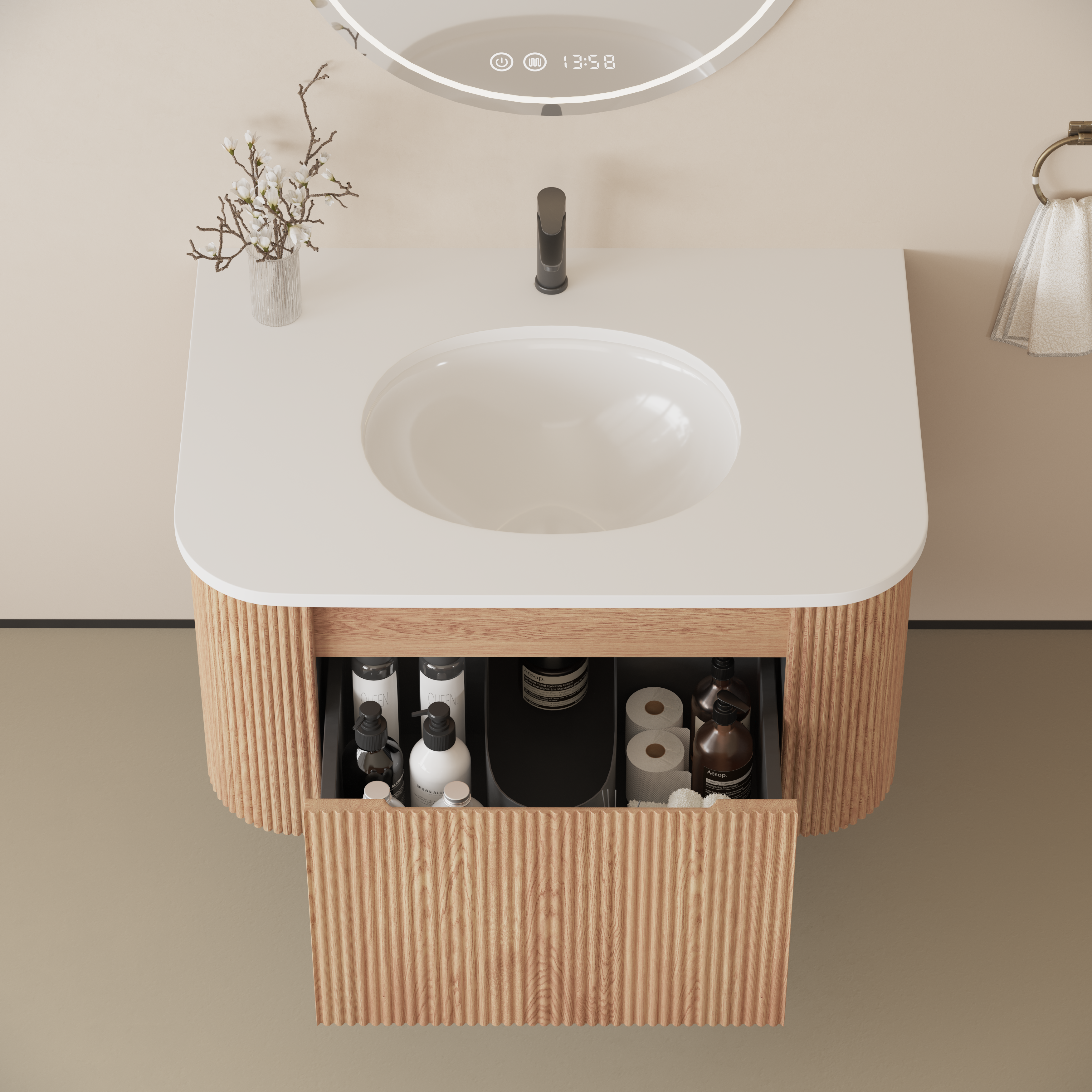 Arcora 30 Inch Wall Mounted Bathroom Vanity with Sink