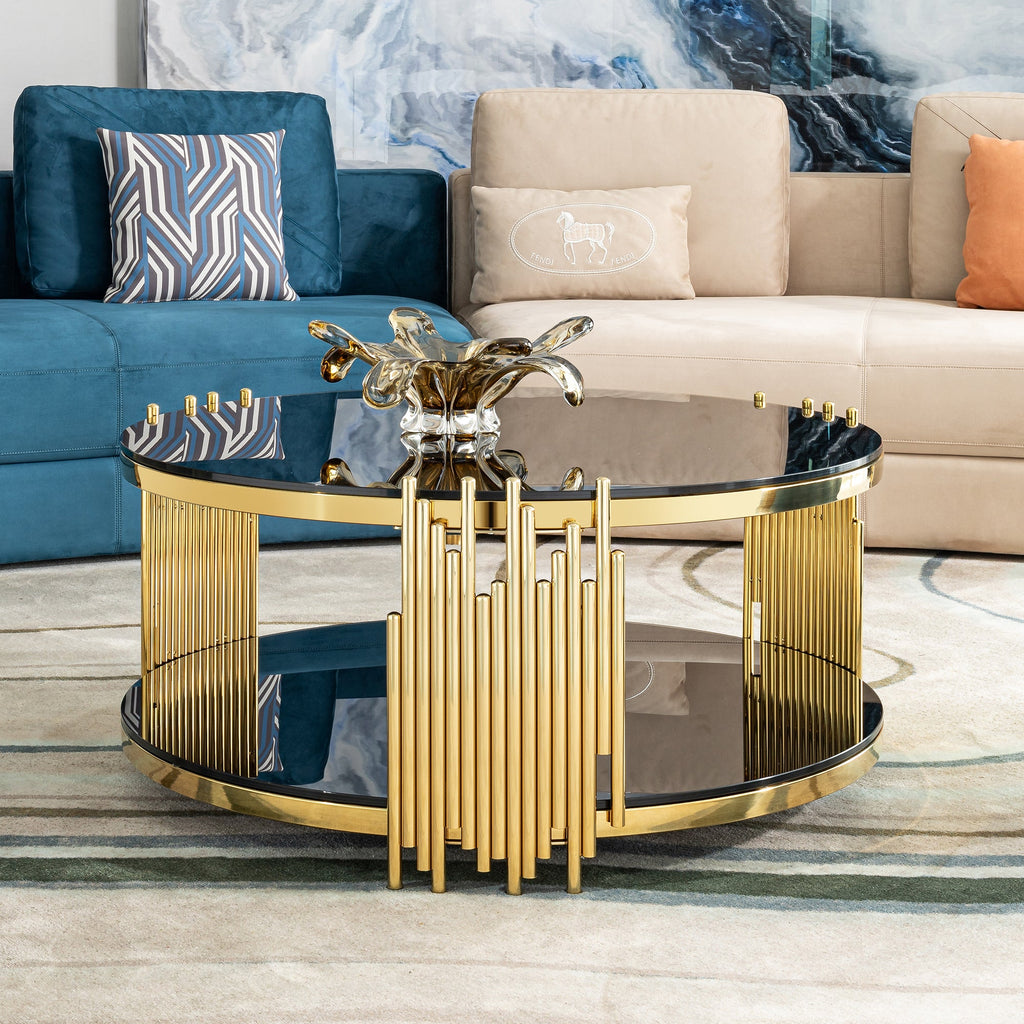 Modern Coffee Table - Double-Layer Tempered