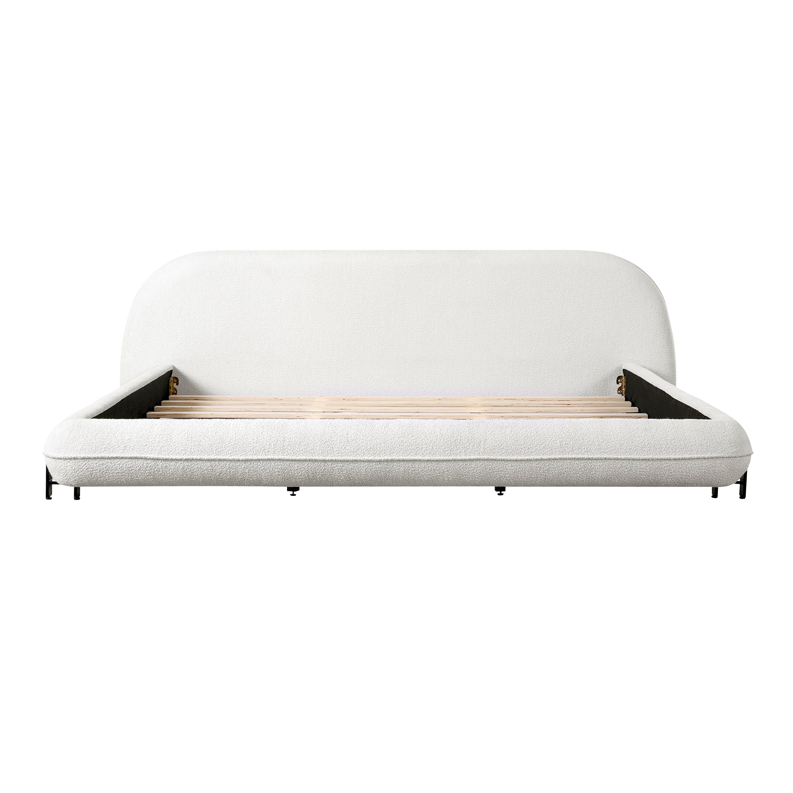 California King Size Bed Frame with Boucle Fabric