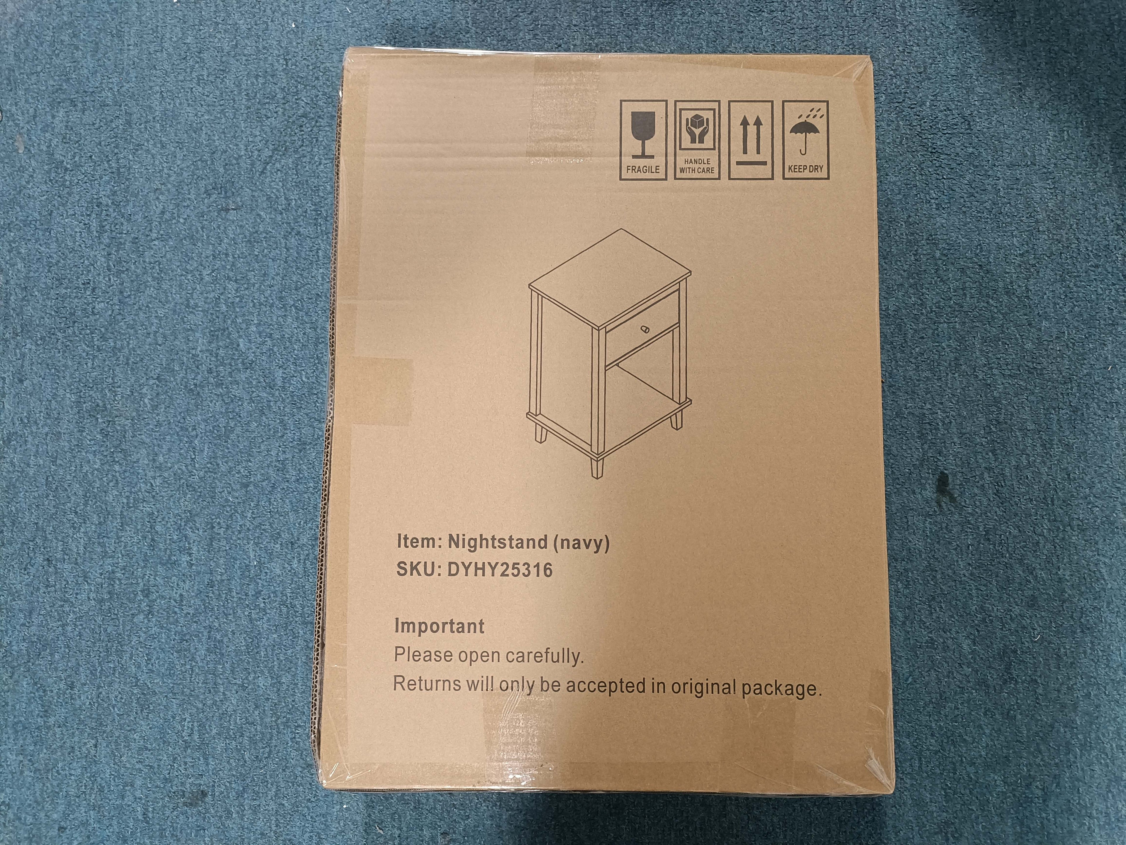 26.77''H Wooden Nightstand with One Drawer One Shelf