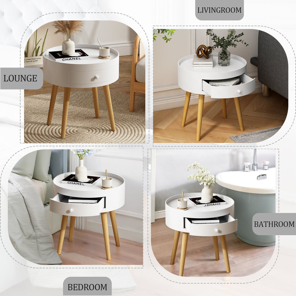 18"H Nightstand with Storage Drawer