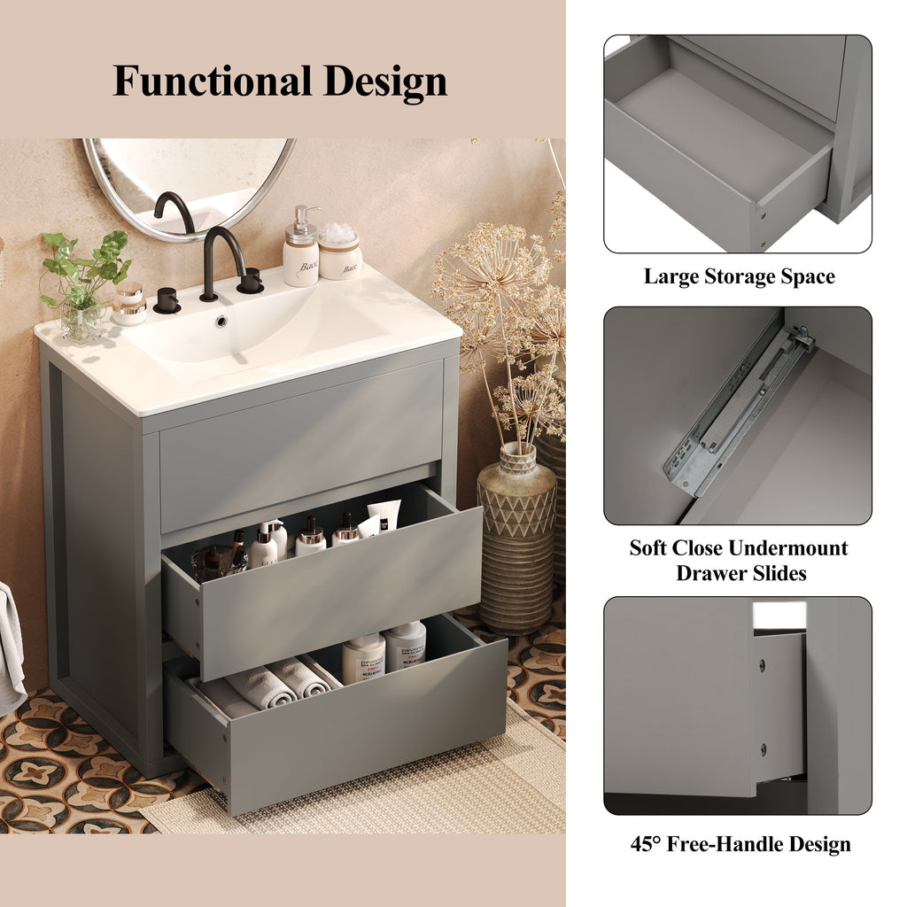 60" Double Sinks Bathroom Vanity Set