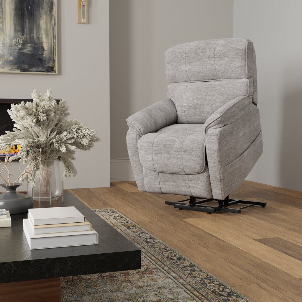 Plush Fabric Power Lift Chair In Lucie Dove