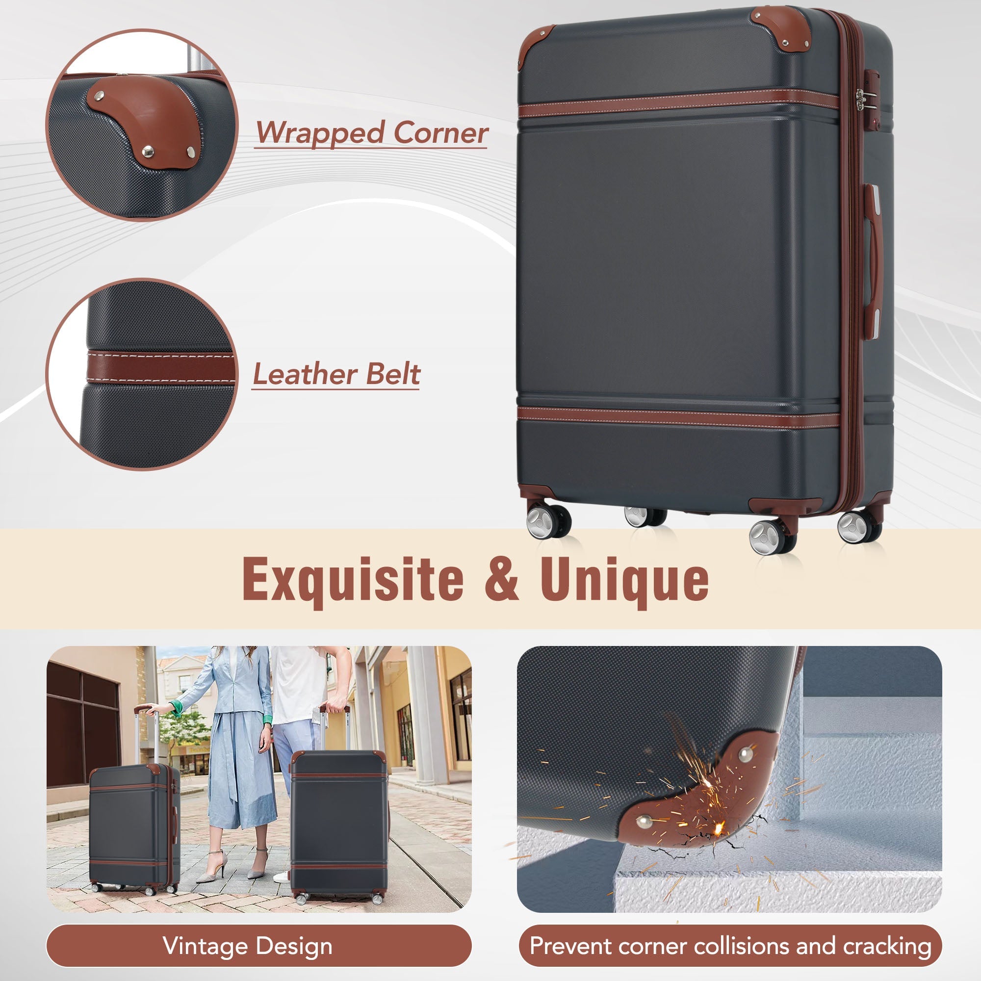 Hardshell Luggage Sets - 3 Pieces with TSA Lock