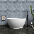 52.7 Inch Round Freestanding Solid Surface Soaking Bathtub