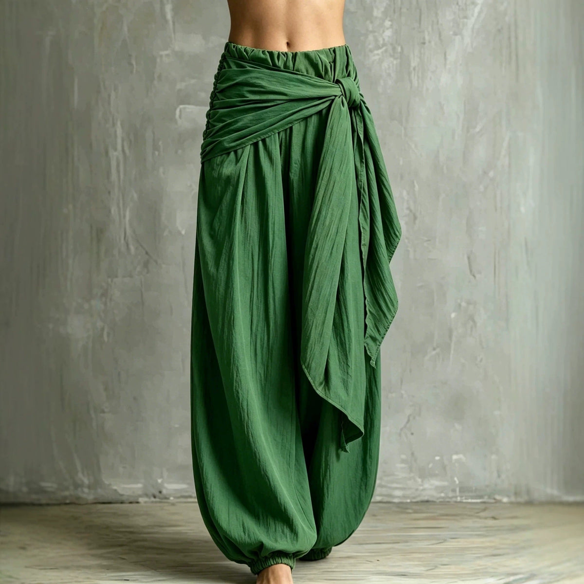 Women's Loose Casual Pants With A Tie-waist Design