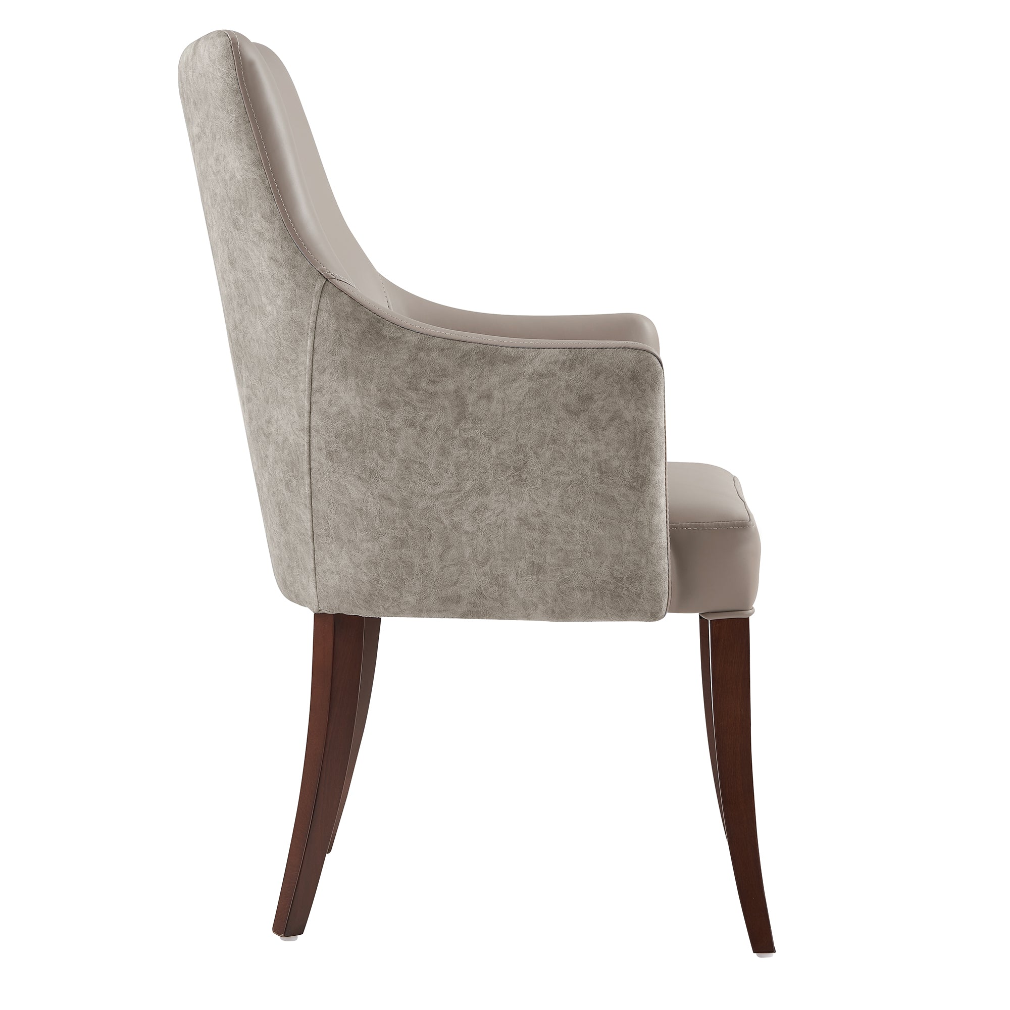 Connie Wood Vegan Leather and Velvet Armchair