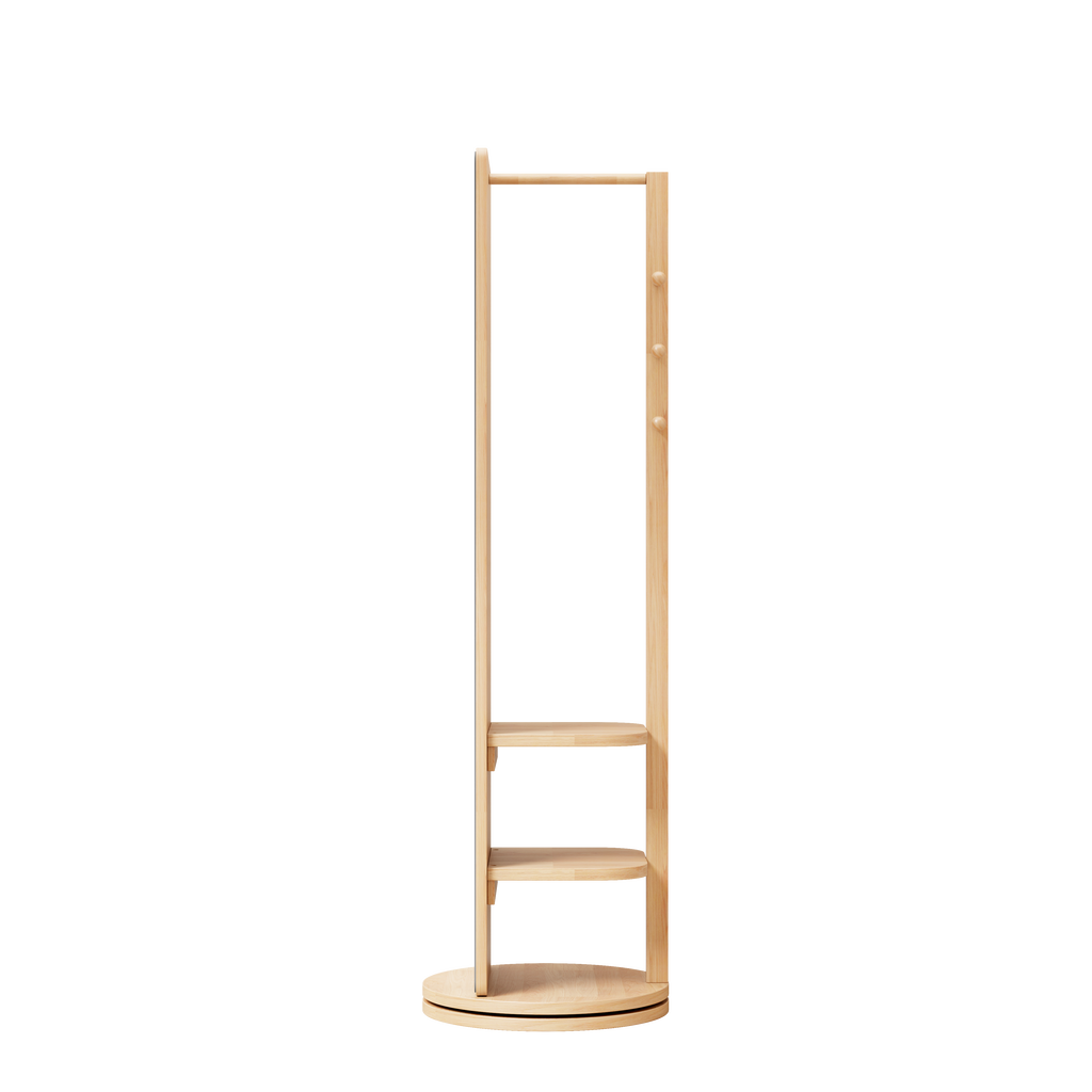 Multifunctional 360° Rotating Full Length Mirror with Coat Rack
