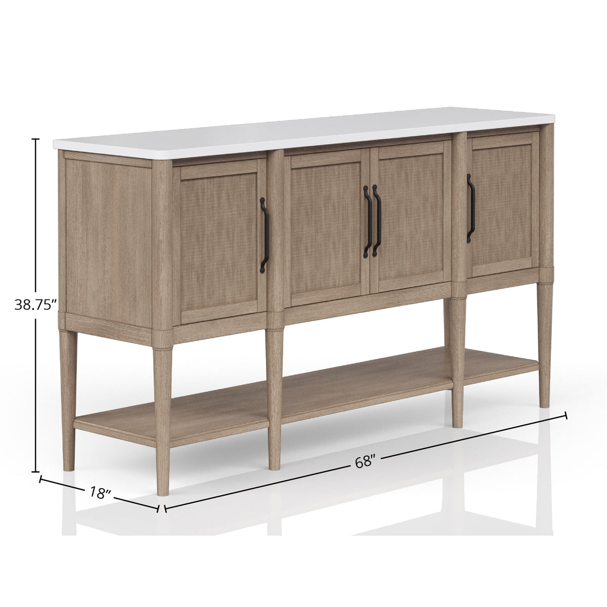 Cement Topped Server with Cane Insets