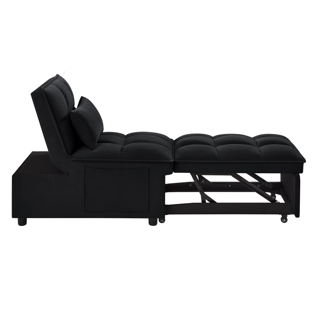 4 In1 Multi-Function Single Sofa Bed with Storage Pockets