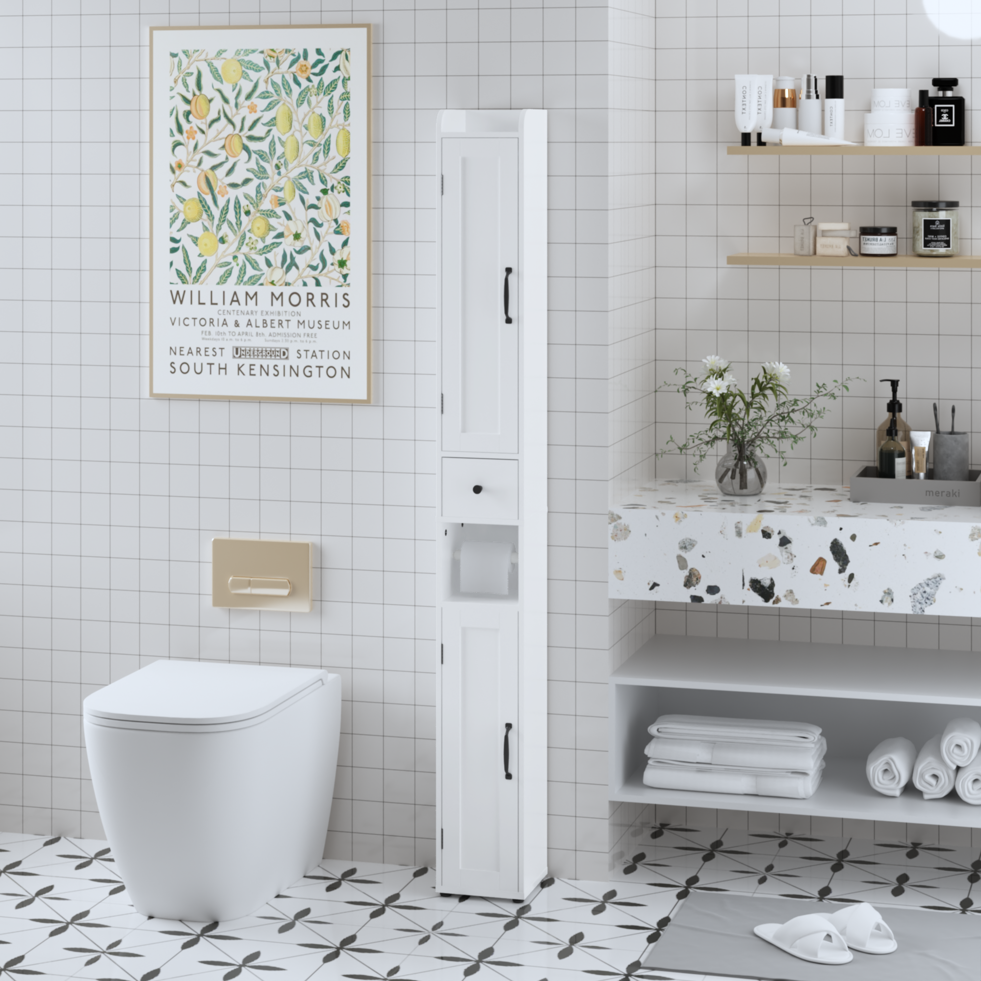 67.51" Tall Bathroom Storage Cabinet
