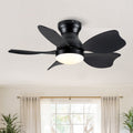 30" Small Kid's Low Profile Flush Mount Ceiling Fan Lighting